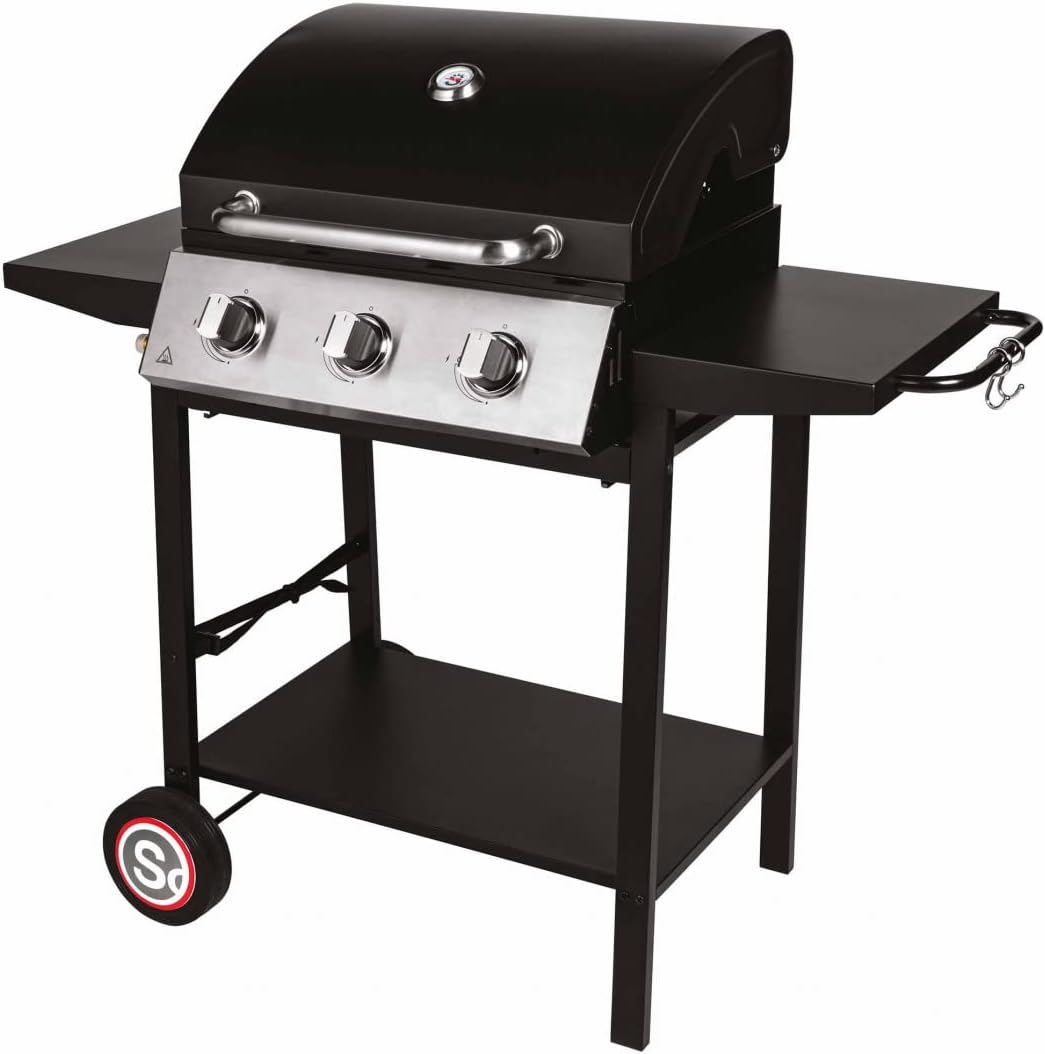 Somagic barbecue à charbon, 55X41CM, Noir/Argent, BARBECUE HARLEM FONTE EMAILLEE