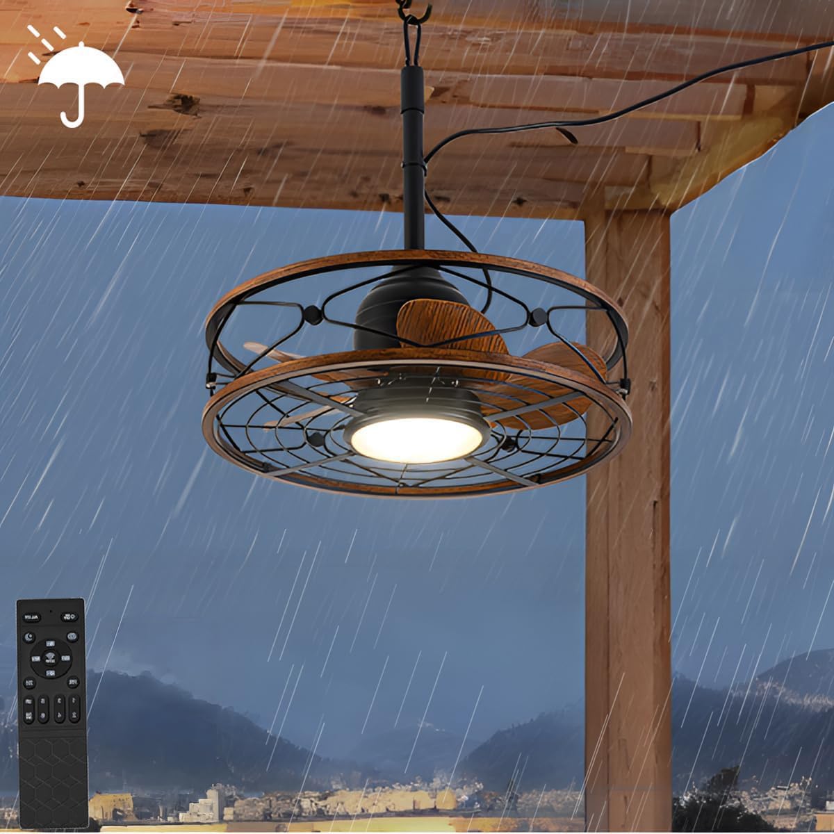 KZT Ventilateurs de plafond avec lampe intégrée, Blanc
