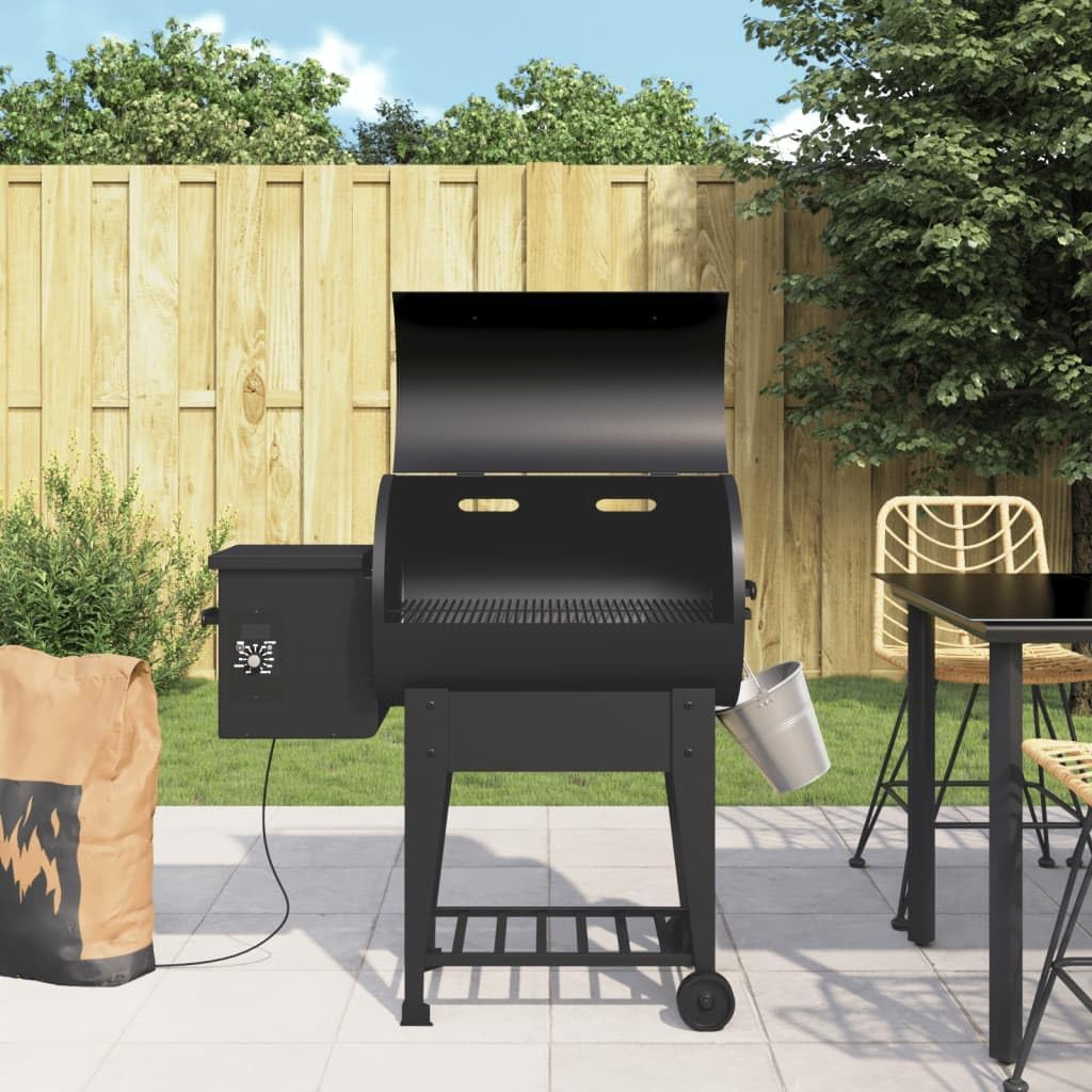 Homgoday barbecue à charbon, 94 cm, Noir, Gril à Granulés avec étagère inférieure Fer, Barbecue Grill d'Extérieur