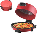 WuDLi four à pizza, 2000 W, 40 cm, Rouge/Noir, Machine à Pizza électrique, Machine à Pizza électrique Double Face antiadhésive