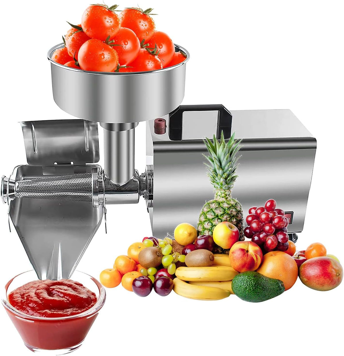 HTDRE broyeur, 160 kg, Noir, Extracteur de jus de Canne à Sucre, tomates Professionnel, Presse-Fruits électrique