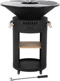 Habitat et Jardin barbecue à charbon, 81 cm, Noir, Barbecue plancha brasero à charbon et bois 'Cesar premium' - Ø
