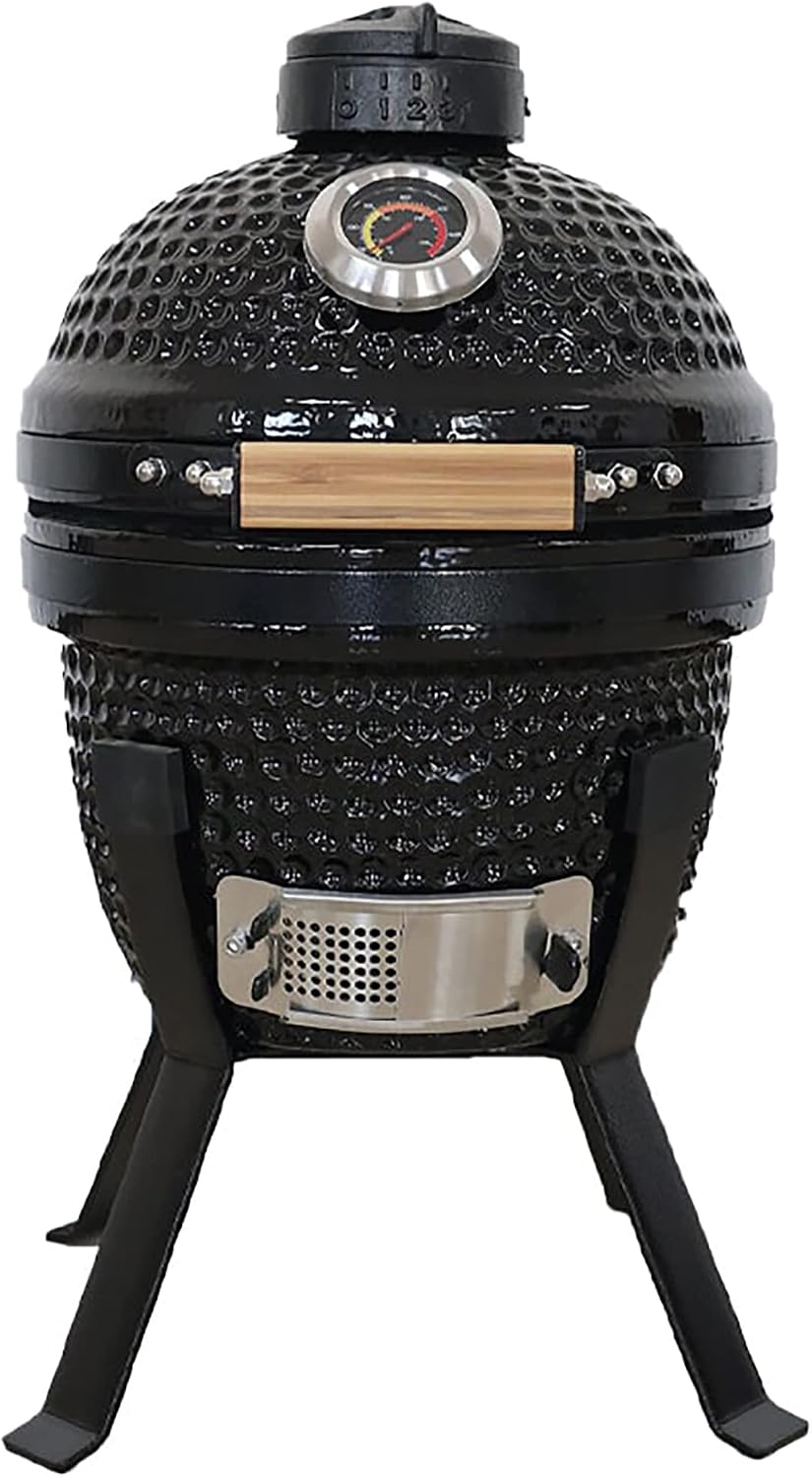 Kamado BONO barbecue à charbon, 33 cm, Noir, barbecue Kamado - Four portable et fumoir avec support