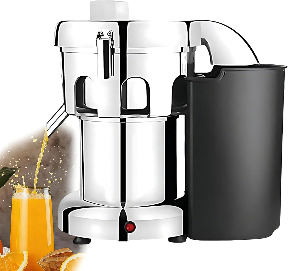 QIUNAOZI centrifugeuse, 110 V, 220 V, 370 W, 2800 tr/min, Argenté, Extracteur de jus professionnel /, en acier inoxydable