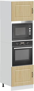 armoire SooIarix, 60 x 57 x 207 cm, bois, chêne sonoma, Kalmar Lot de 2 s encastrées pour cuisinière, pieds réglables