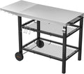 onlyfire plancha, Noir/Argent, Amélioré Chariot de barbecue, Desserte Cuisine Inoxydable, Table d'appoint