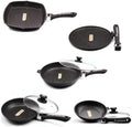 Schumann Sets de poêles, 32 CM, 28 CM, Noir, PROFESSIONNEL POÊLES 24/28/, GRILL ET CRÊPIÈRE