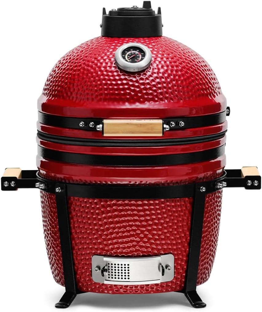 Kamado BONO barbecue à charbon, 40 cm, Rouge