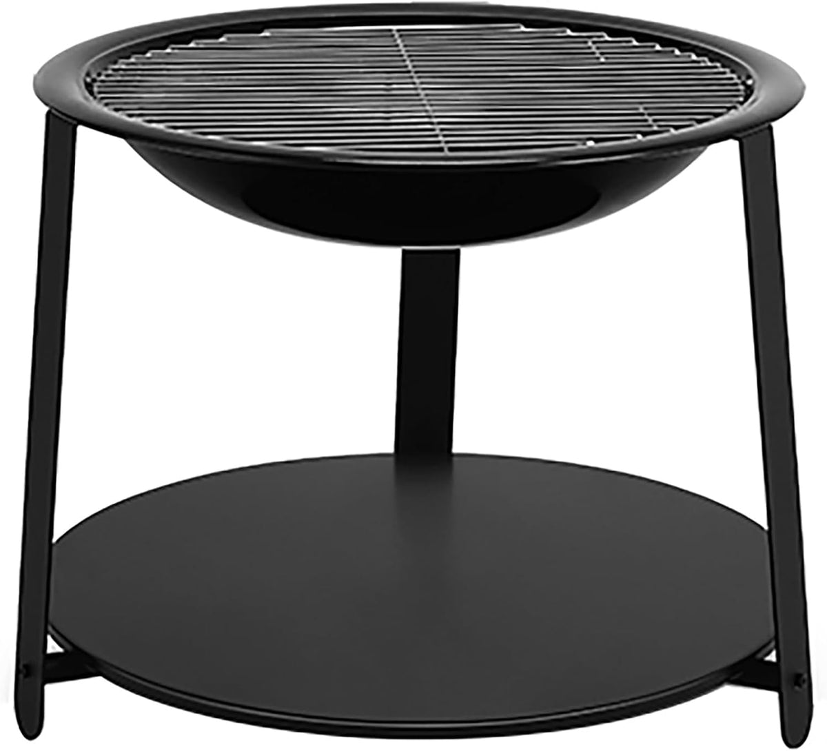 Barbecue barbecue à charbon, 62 x 62 x 45,5 cm., émail., noir., à charbon multifonction de pour la cuisine en plein air