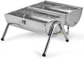 Barbecue barbecue à charbon, Argent, à charbon portable pliable en acier inoxydable