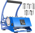 DOPBENT Presses à imprimer, 29 x 41,5 x 40 cm (déplié), 500 W., 220 V., fer, acier inoxydable, aluminium de silicium, caoutchouc, bleu + noir