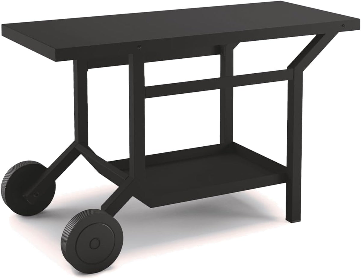 Forge Adour plancha, 50 kg, 75 cm, Noir, Table Roulante Acier, 2 Grandes Roues, Plan de Travail, Compatible Toutes s 45