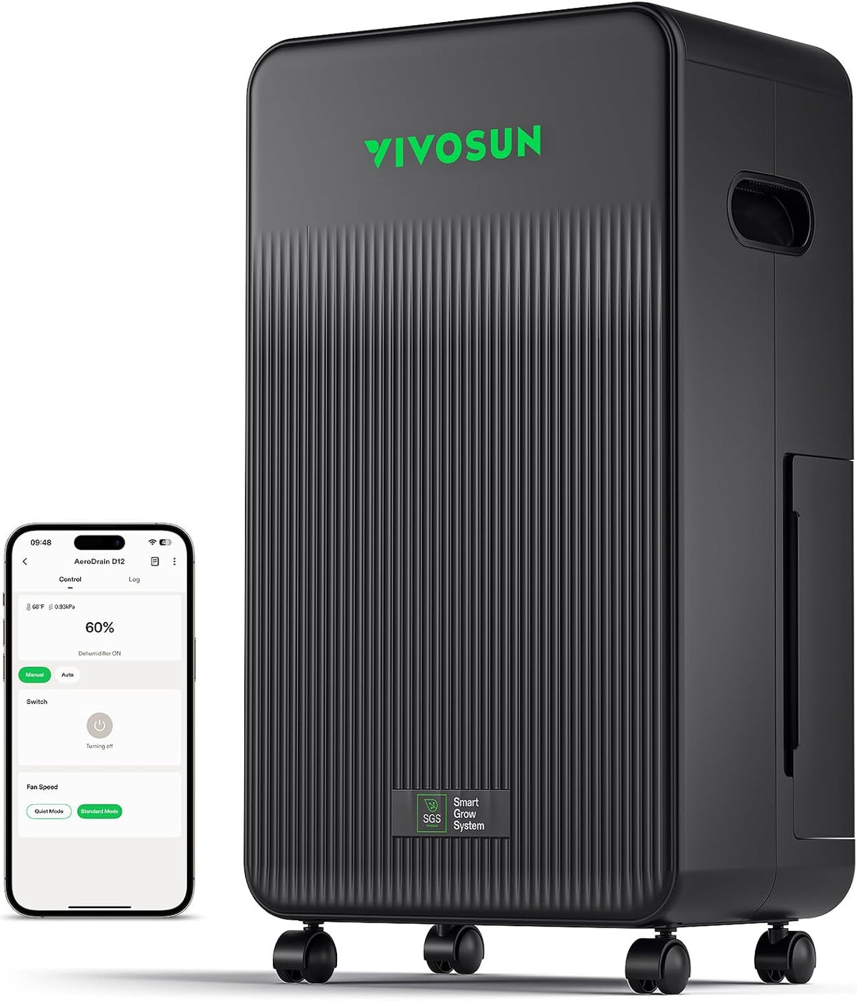 VIVOSUN déshumidificateur, 12 L, 2 L, Blanc, Salle de Bain et Serre de Culture