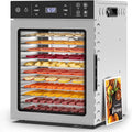 Suteck déshydrateur alimentaire, 800 W, Argenté, Séchoir alimentaire avec 12 bols, bols en acier inoxydable