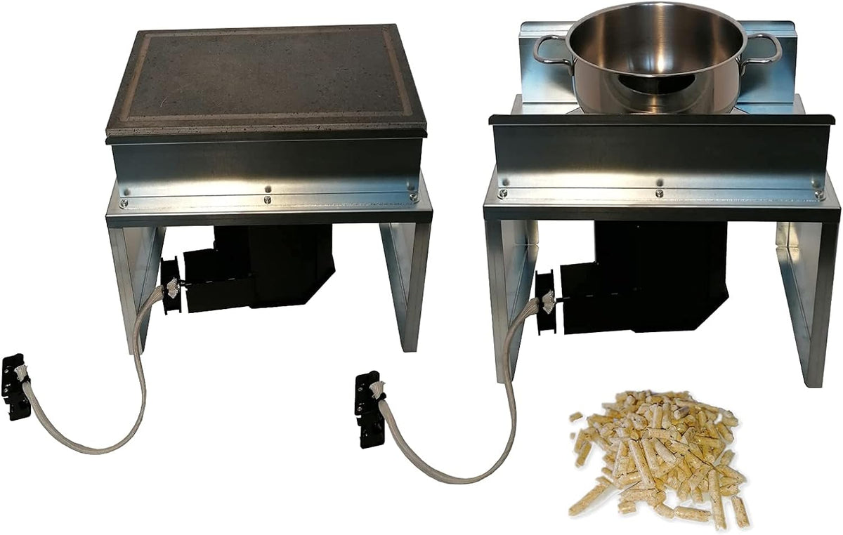 LERDA Barbecues à granulés de bois, 414 x 278 x 430 mm (H x l x P)., Argent/Noir, F.lli Barbecue multifonction à granulés