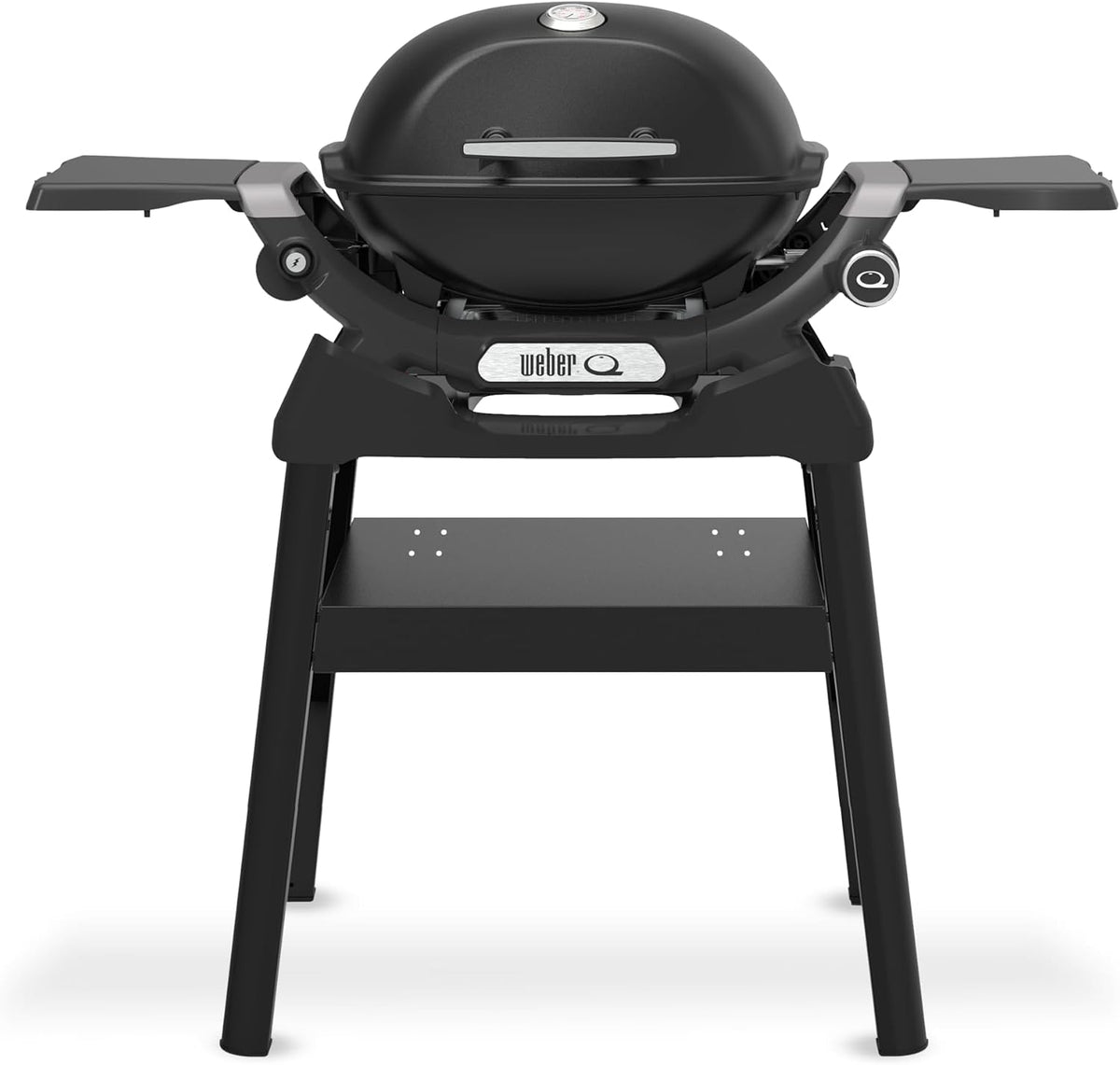 Weber Grills électriques d'extérieur, Noir, Q 1200N Barbecue à gaz avec support compact + tables d'appoint