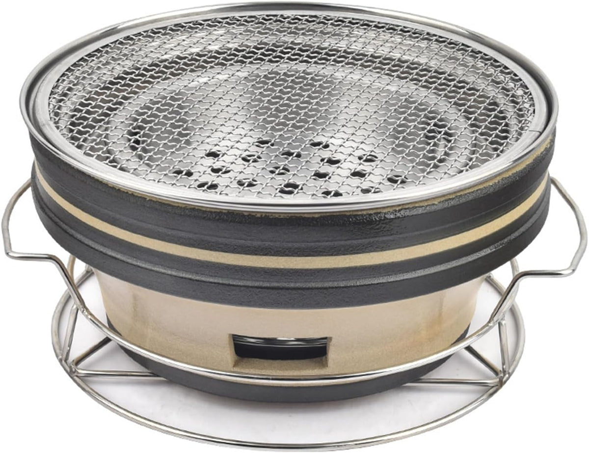 Bestiry barbecue à charbon, Noir/Argenté, Estufa portátil de cerámica para barbacoa, estufa de carbón de arcilla