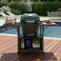 Andehomy Chariots pour barbecue, dessus en acier inoxydable + cadre en métal avec revêtement en poudre., Vert/Noir