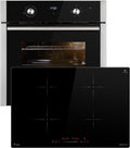 KKT KOLBE four encastrable, 7000 W, 60 cm, 77 cm, Noir, Cuisinière: BO8810SS + Plaque Induction IH87704RL, Air chaud