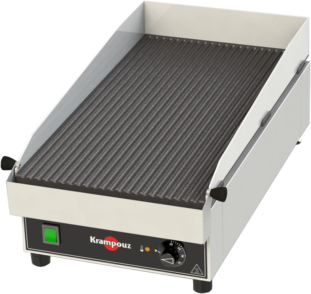 Krampouz plancha, 40 x 69 x 26,6 cm, 3600 W, 220-240 V, Gris, Elektro geriffelt Tief