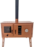 Outbacker Réchauds de camping, 2,66 m, 3,5 kW, 20,5 kg, Bronze/Noir, Firebox Range Four portable pour tente et kit complet de cheminée