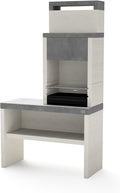 MAESTRO FERRETERO barbecue à charbon, 110 x 47 x 192 cm, Gris/Blanc