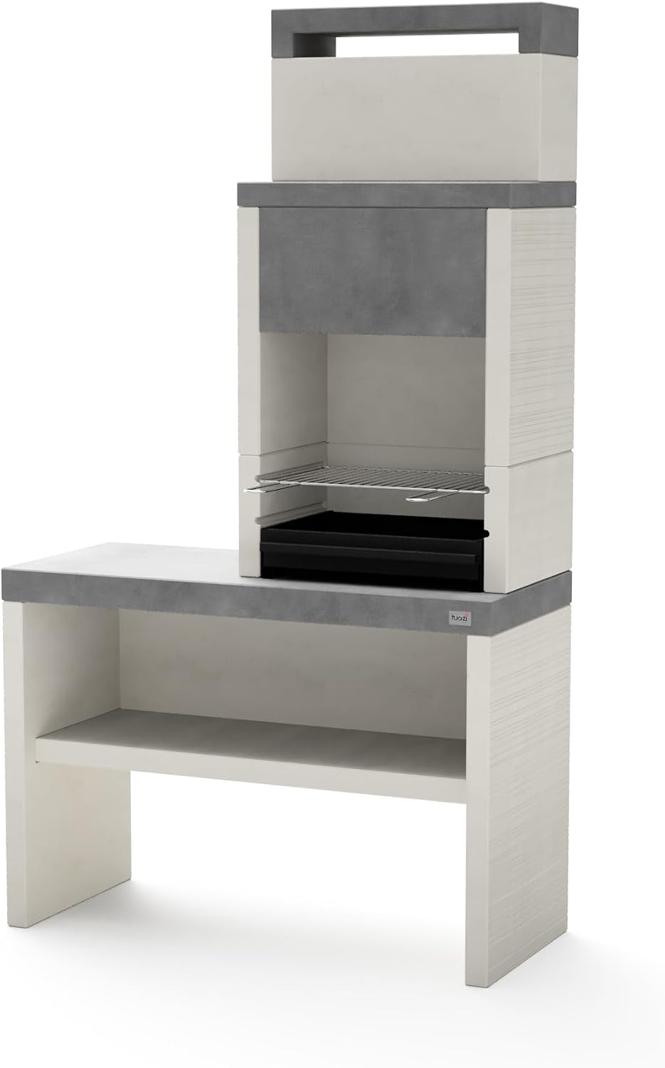 MAESTRO FERRETERO barbecue à charbon, 110 x 47 x 192 cm, Gris/Blanc