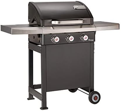 LANDMANN Barbecues au propane, Noir, Rexon PTS 3.0 Barbecue à gaz, 3 brûleurs en acier inoxydable réglables en continu
