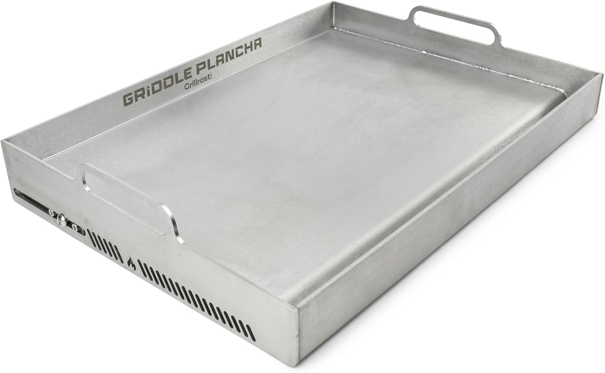 Grillrost.com Das Original plancha, Argent, géante XXL Griddle pour Les barbecues à gaz - Ne Faites Pas de compromis !