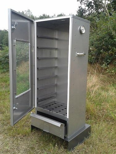 SMOKI Räuchertechnik fumoir, 100 x 39 x 33 cm, Argent, SMOKI avec disque en acier inoxydable V2 A