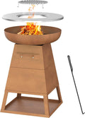 BALI OUTDOORS plancha, Rouille, Braséro Rouillé en bois extérieur Cheminée Jardin
