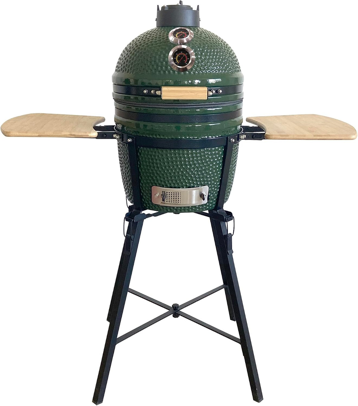 YNNI fumoir, Vert, Kamado TQ0015GRN Kamado sur pied avec chariot et tables d'appoint, barbecue, céramique