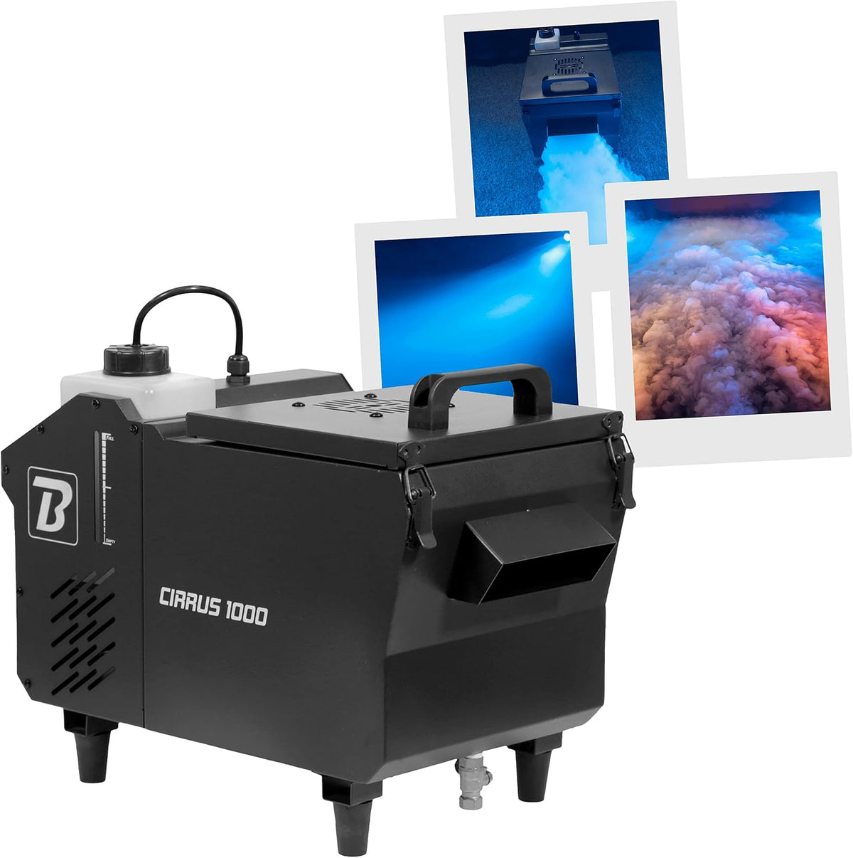 BoomToneDJ Machines à fumée, 1000 W, Noir, CIRRUS 1000, machine à fumée lourde à base d'eau, télécommande inclue