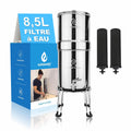 Euroguard Robinets filtrants, 8,5 L, Argenté, ® Filtre à gravité - Système de Filtration d'eau en Acier Inoxydable 304
