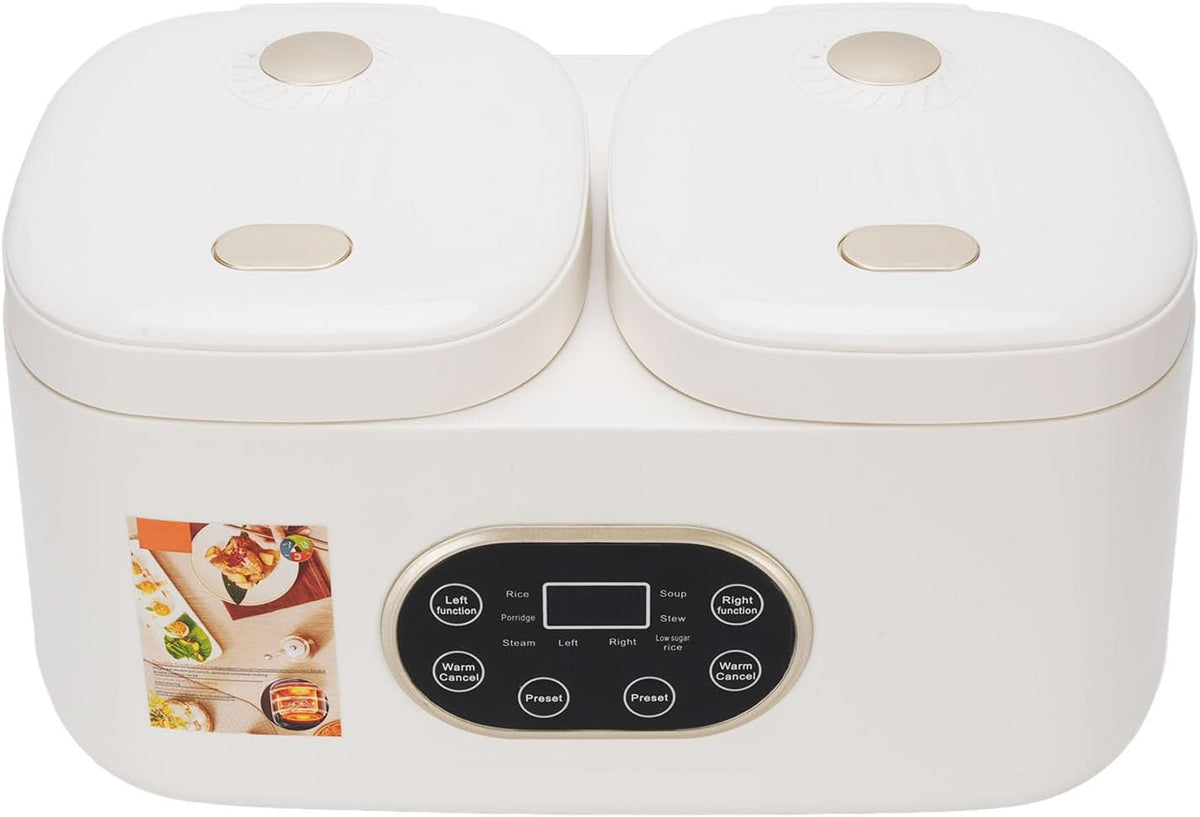 Haofy Réchauds, 2 L + 2 L, 300 W + 300 W, 2 L, Noir, Réchaud Électrique Double Cuve avec Couvercle Amovible pour Buffet Chaud