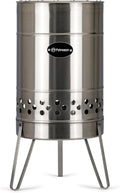 Petromax braséro, 44,5 cm, Argent, Pyron Tonneau à feu en acier inoxydable, faible fumée, diamètre, extensible pour barbecue