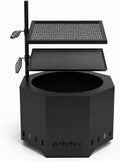 onlyfire table de cuisson, 66 cm, 49 cm, Noir, Foyer Ouverture, Hauteur Réglable, Rotation 360° et Sac de Transport