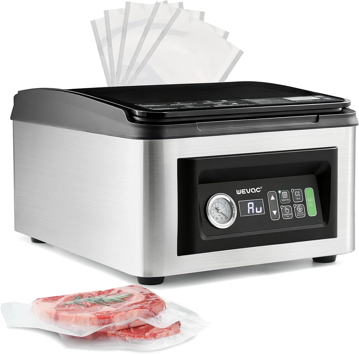 Wevac accessoire appareil de mise sous vide, 8 L, 430 W, 85 L, Noir, CV12Pro Machine Sous Vide Alimentaire à Chambre