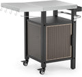 onlyfire Chariots pour barbecue, Noir/Gris, Chariot de rangement pour barbecue, barbecue et cuisine en plein air