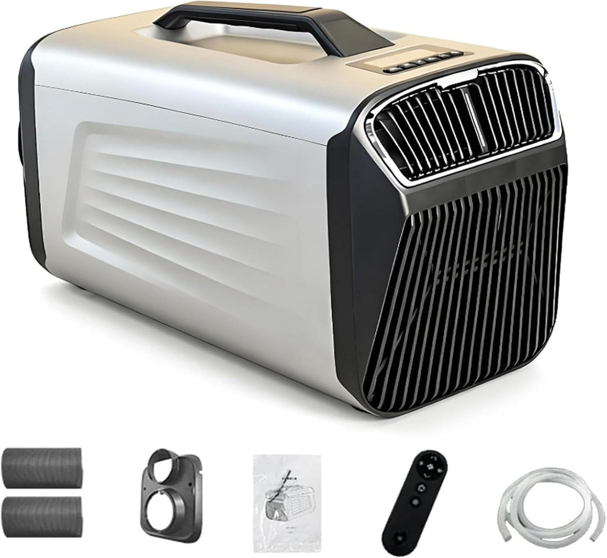 climatiseur portable Cashwise, 57,5 x 28,9 x 34,9 cm, 52 dB, 24 V, Argenté, climatiseur Mobile pour Vans aménagés et Petites pièces