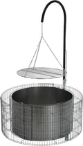 bellissa Grilles de cuisson, 72 cm, 40 cm, Noir/Gris, Potence de Barbecue et chaînes Inclus- diamètre 92/