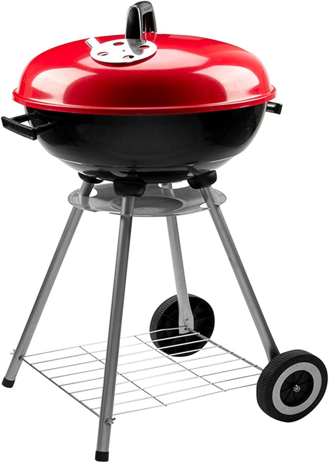 PurezmMoto barbecue à charbon, 20,5'X13,6'X9', Rouge/Noir, Gril à charbon bois portable, Gril BBQ avec couvercle