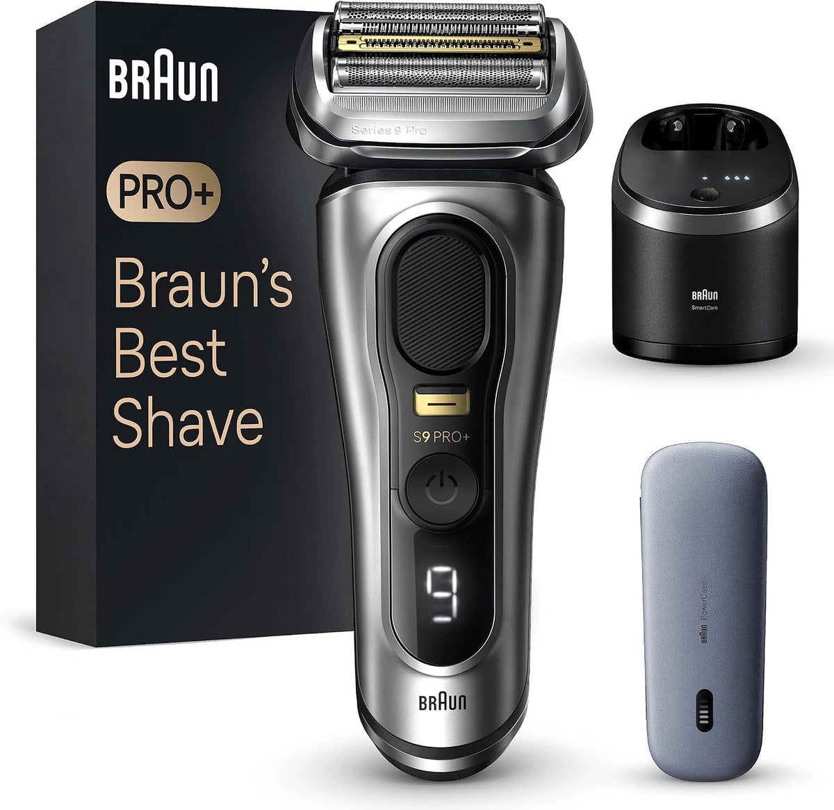 Braun Rasoirs à grille, Marron, Rasoir Electrique Hommes Series 9 PRO+ 9577cc, Lame ProLift, Tondeuse Pro Trimmer Pour Rasage De Précision