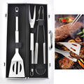 RajoNN Ensembles d'ustensiles pour barbecue, Argent/Noir, Bbq Accessories, pour Noël, anniversaire, gourmets