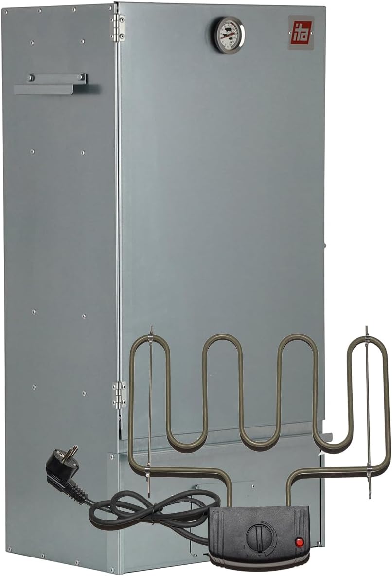 ITA fumoir, 81 cm de hauteur, 28 cm de profondeur, 40 cm de largeur, 81x28x40 cm, Acier inoxydable (résistant à la corrosi, Gris