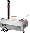 Zjjseloru four à pizza, Argent, semi-automatique é 12 pour l'extérieur, portable au feu de bois, portable pour pizzas authentiques cuites en pierre