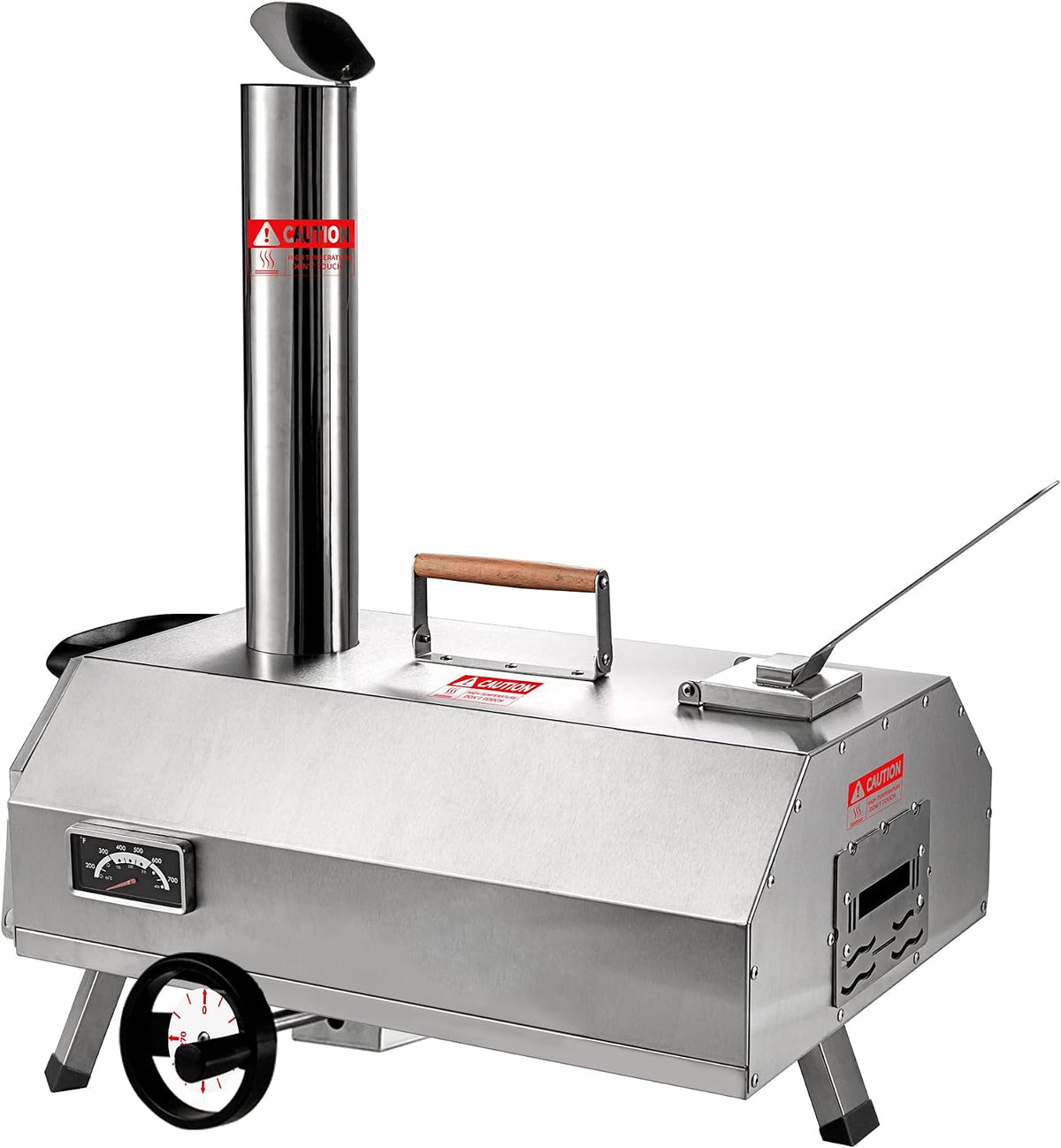 Zjjseloru four à pizza, Argent, semi-automatique é 12 pour l'extérieur, portable au feu de bois, portable pour pizzas authentiques cuites en pierre