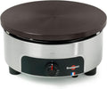 Krampouz Crêpières, 420 x 400 x 200 mm., 40 cm, Noir/Acier Inoxydable, Appareil à crêpes standard rond gaz manuel