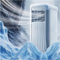 climatiseur portable LXXSHOPDS, 334*328*690 mm, 9000 BTU, Blanc, Climatiseur Mobile, Kit Fenêtre Inclus, Télécommande