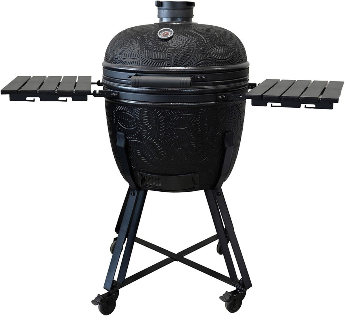 Barbecook barbecue à charbon, 138x84x123 cm, Noir, Barbecue Kamado Kamal 2.0 Griller, Cuire à la Vapeur, Extra Large Mat